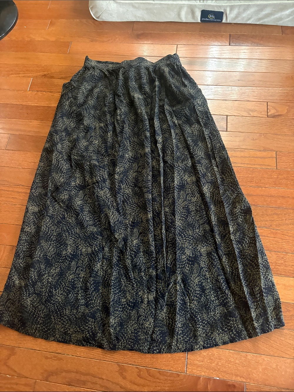Sag Harbor Maxi Skirt with Taupe Leaf Print